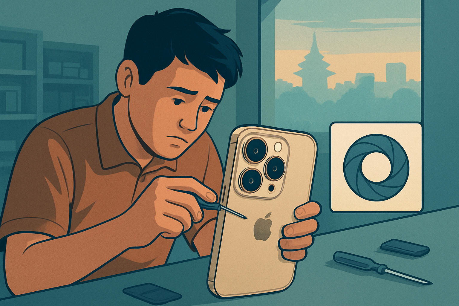 Ilustrasi: Aperture Variabel iPhone 18 Pro Sulit Diperbaiki