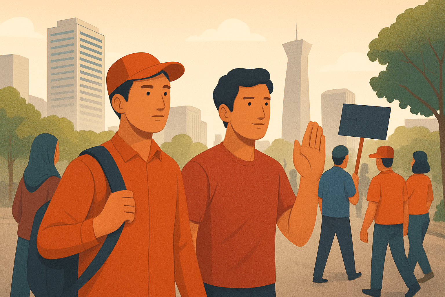 Ilustrasi: Demo Buruh di Jalan Sudirman Selesai, Massa Bubar Tertib