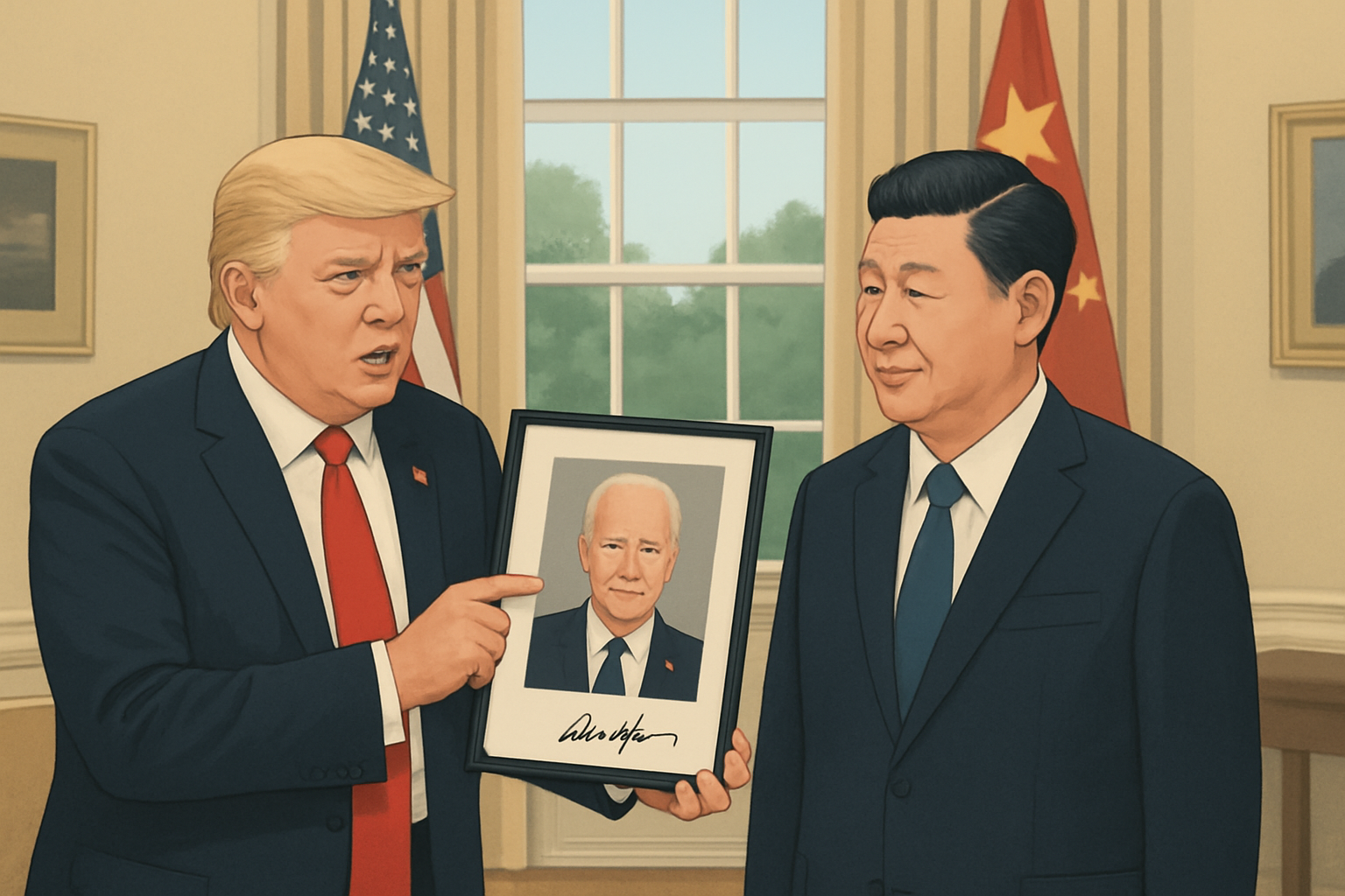 Ilustrasi: Trump Ajak Xi Tur Gedung Putih, Tunjukkan Foto Biden